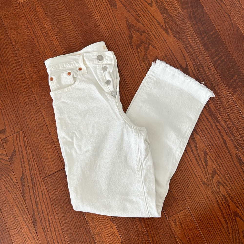 LEVIS white wedgie straight jeans